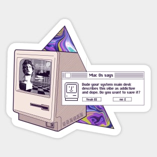 Vaporwave macintosh 128k Sticker